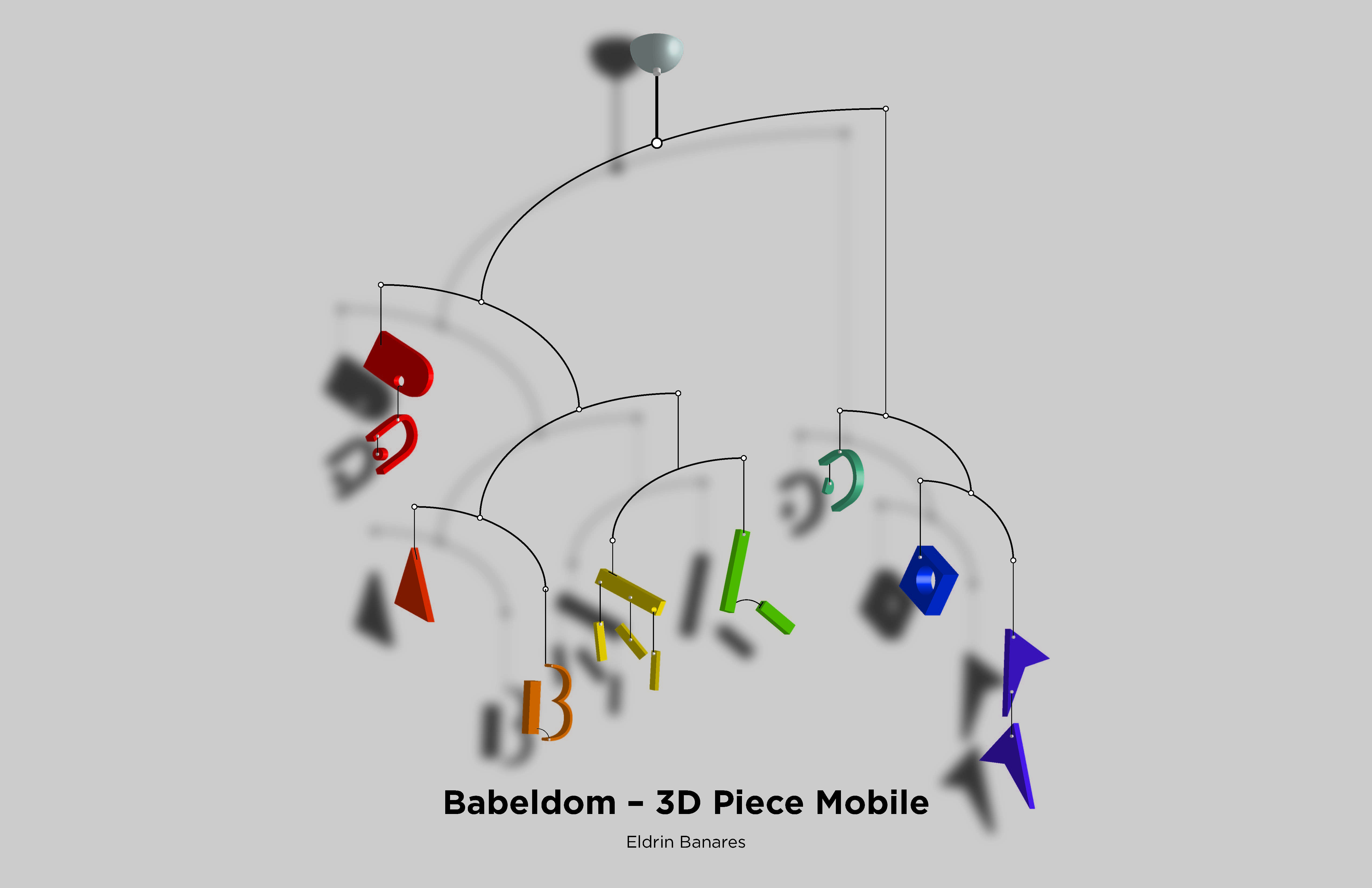 Closer look at the mobile. Final 3D piece part 4/5.