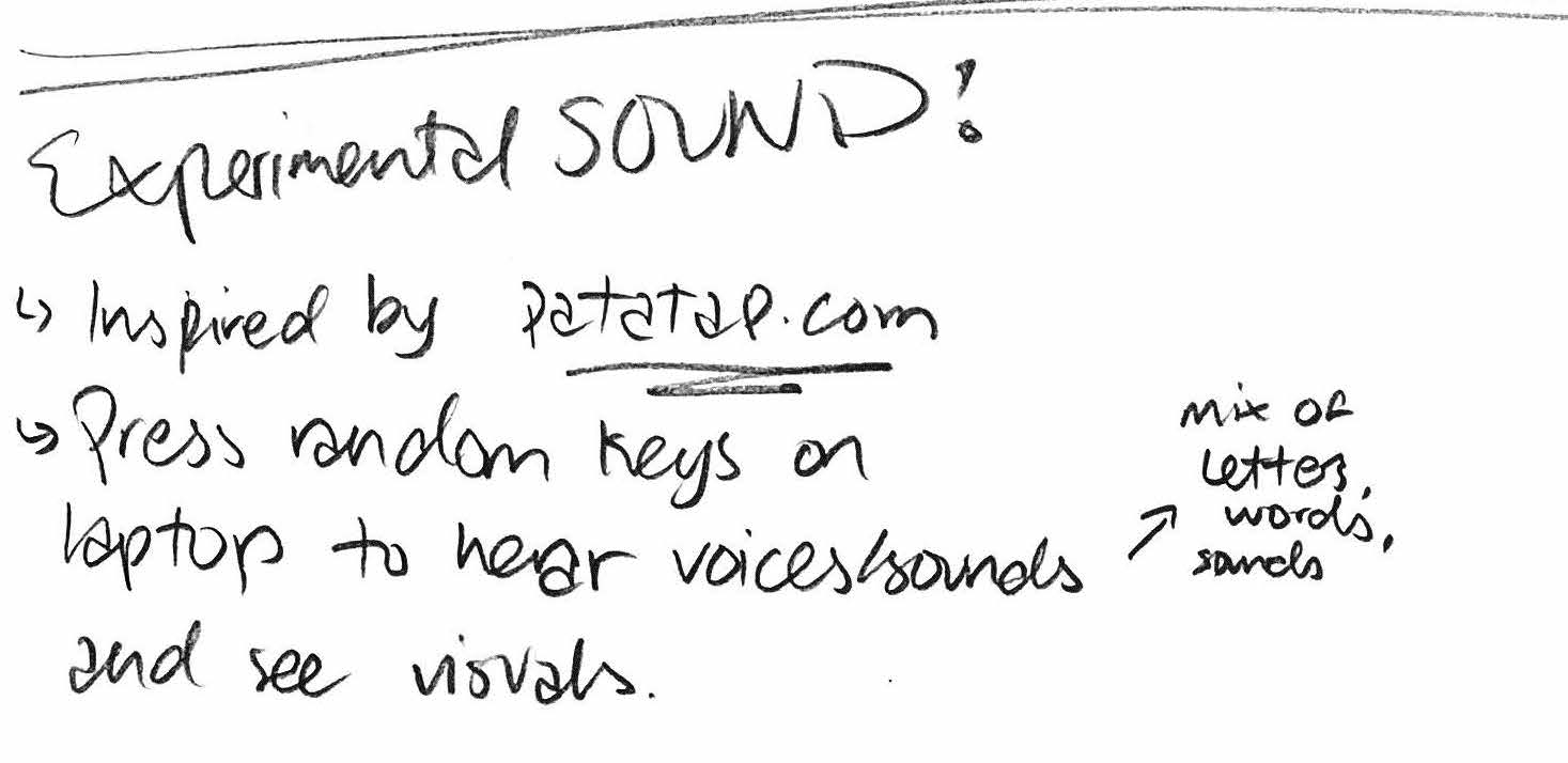 Written idea for my experimental piece. As mentioned earlier, I initially wanted to make an 'AI' but has since moved onto this idea which proved to be more fun and fulfilling.